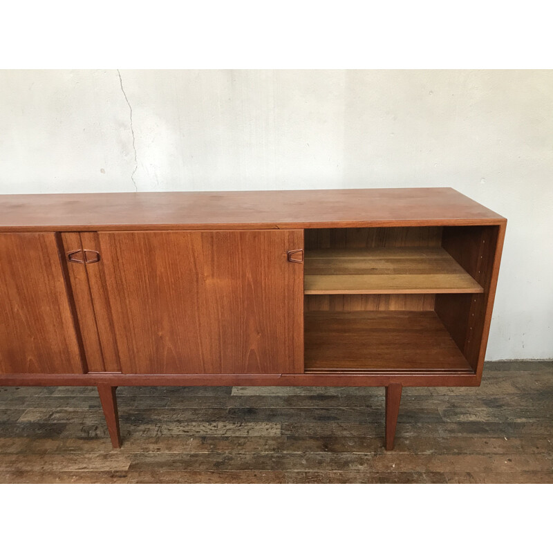 Scandinavian vintage teak sideboard by Henri Rosengren Hansen for Brande Møbelindustrik, Denmark 1960