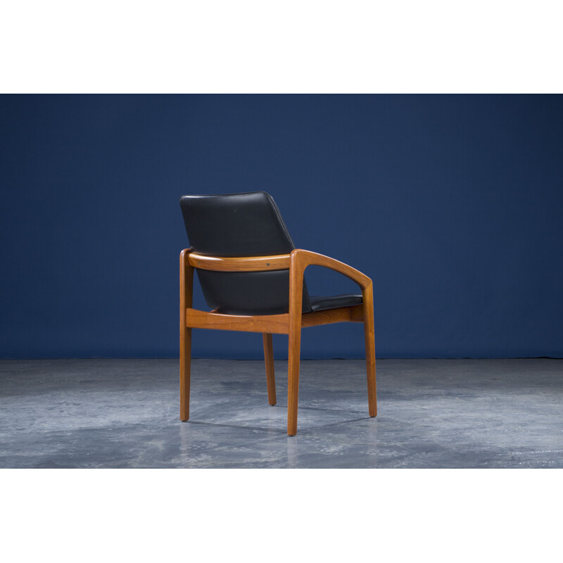 Vintage fauteuil model 23 in hout en leer van Henning Kjærnulf voor Korup Stolefabrik, 1960