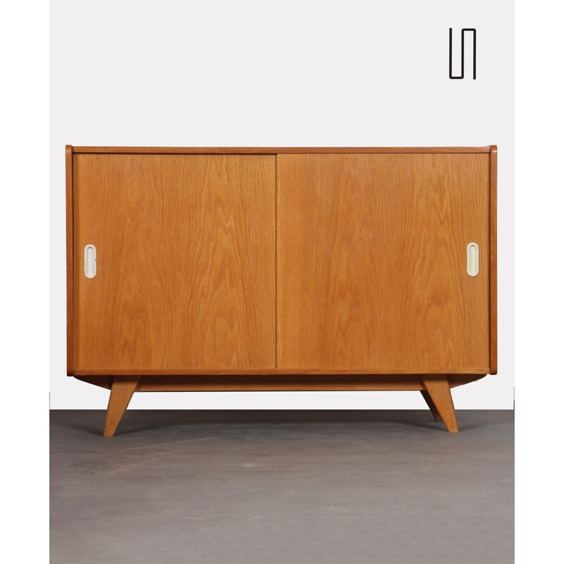 Vintage oakwood highboard model U-452 by Jiri Jiroutek for Interier Praha, 1960