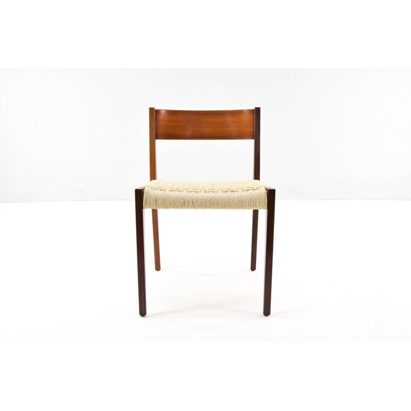 Ensemble de 6 chaises scandinaves vintage Pia en teck par Poul Cadovius, Danemark 1960