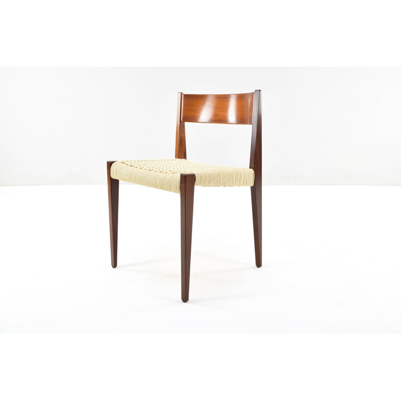 Ensemble de 6 chaises scandinaves vintage Pia en teck par Poul Cadovius, Danemark 1960