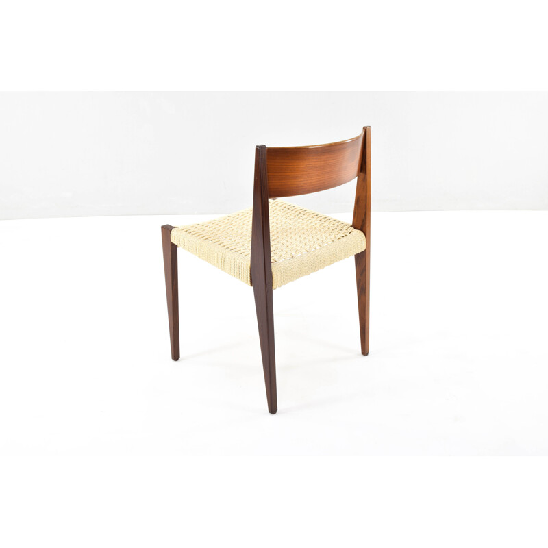 Ensemble de 6 chaises scandinaves vintage Pia en teck par Poul Cadovius, Danemark 1960