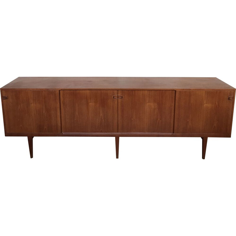 Scandinavian vintage teak sideboard by Henri Rosengren Hansen for Brande Møbelindustrik, Denmark 1960