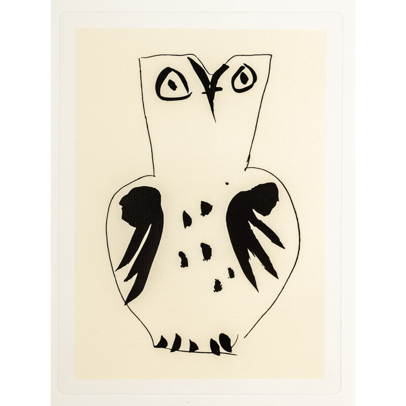 Vintage screen print "Chouette" by Pablo Picasso