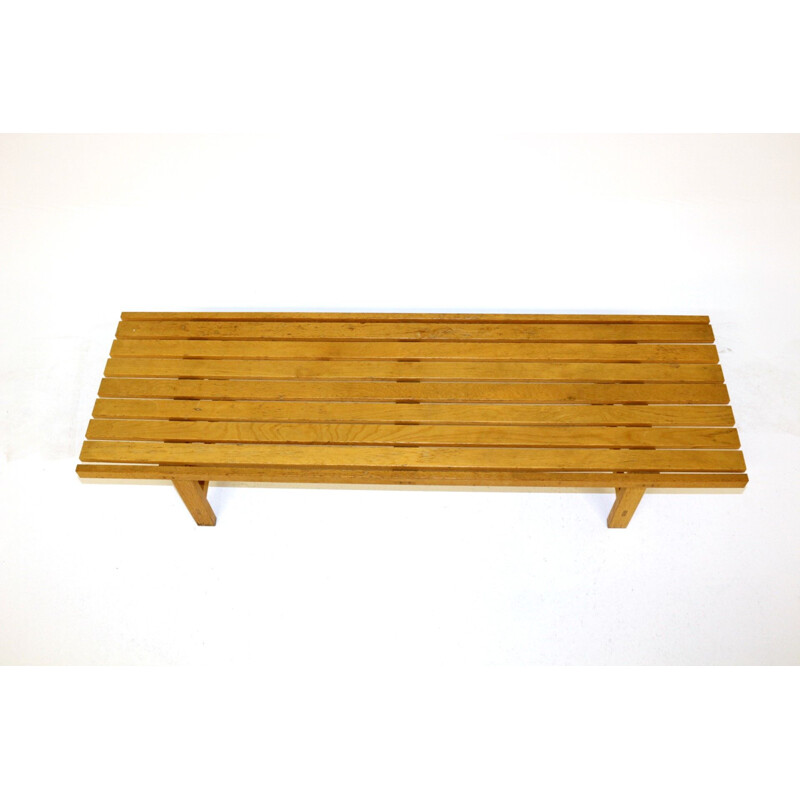 Vintage oakwood bench for Bjärnums, Sweden 1960