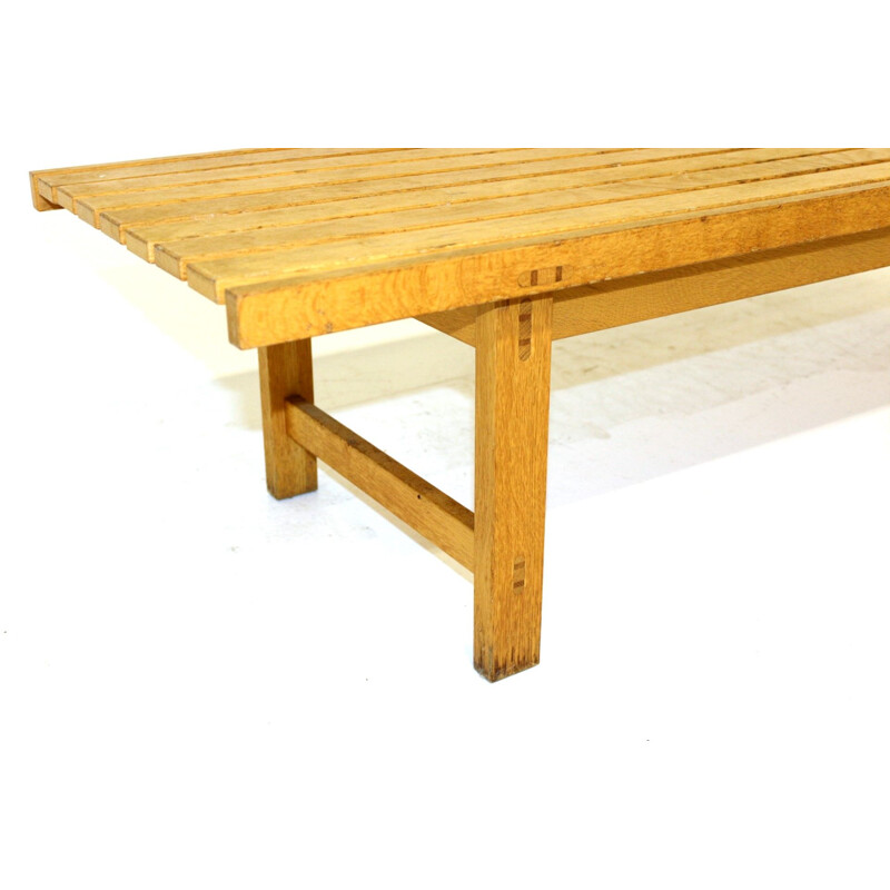 Vintage oakwood bench for Bjärnums, Sweden 1960