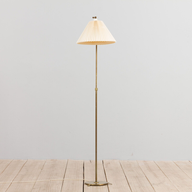 Mid-century danish adjustable Le Klint floor lamp in brass, 1960s