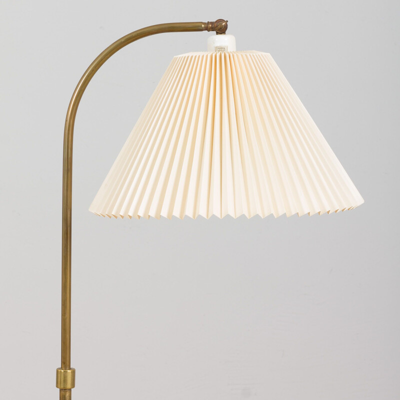 Mid-century danish adjustable Le Klint floor lamp in brass, 1960s