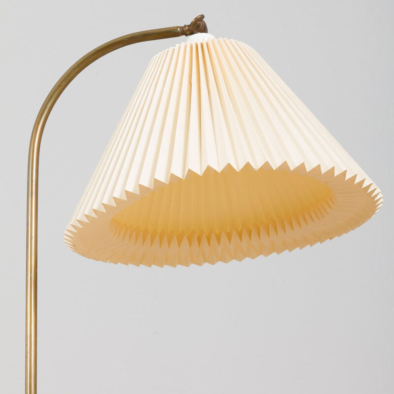 Mid-century danish adjustable Le Klint floor lamp in brass, 1960s