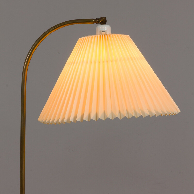 Mid-century danish adjustable Le Klint floor lamp in brass, 1960s