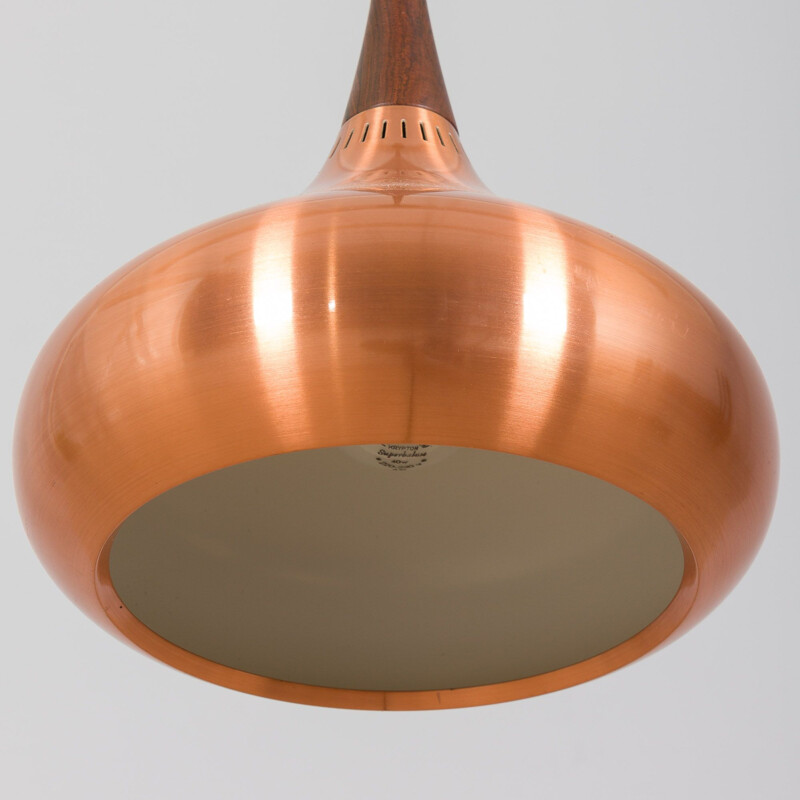 Vintage Copper Orient Hanging pendant Lamp by Jo Hammerborg for Fog & Morup