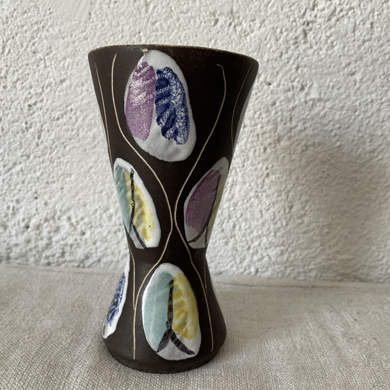Vase vintage Diabolo en céramique design, 1970