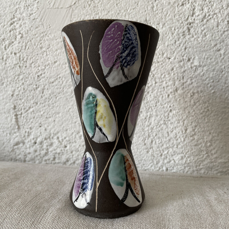 Vase vintage Diabolo en céramique design, 1970