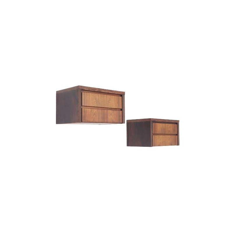 Set of two rosewood wall units danish design, Denmark 1960s