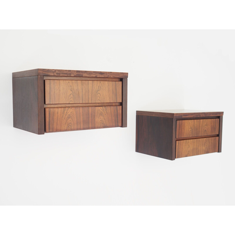 Set of two rosewood wall units danish design, Denmark 1960s