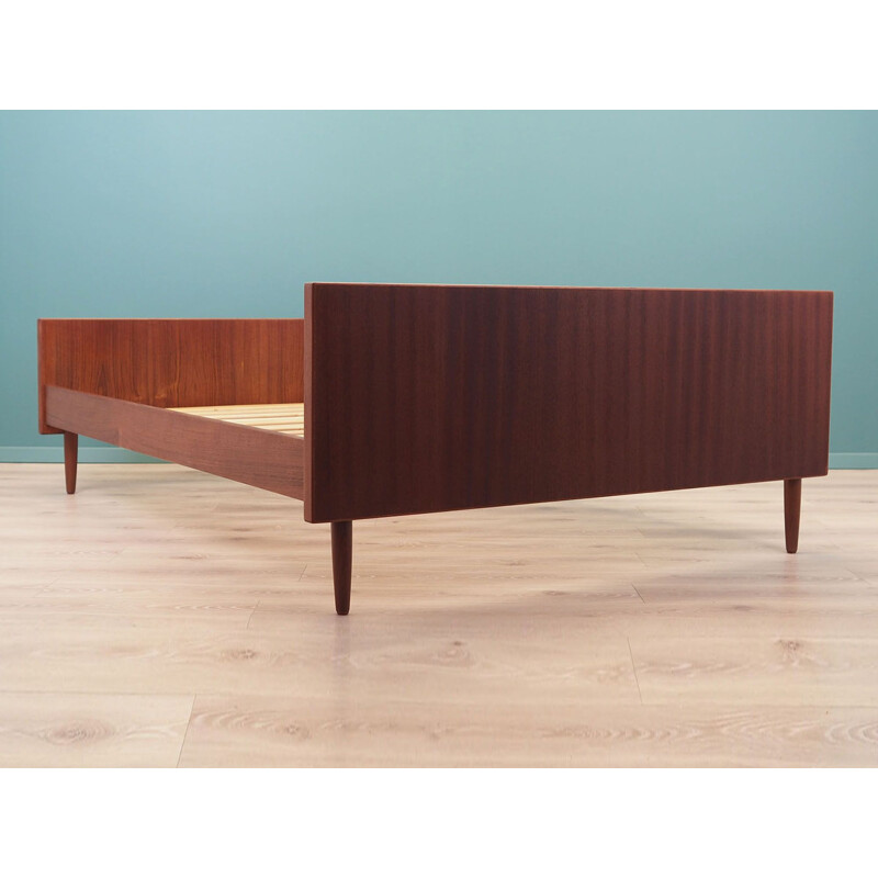 Mid-century teak bed danish design by Omann Jun, 1970s