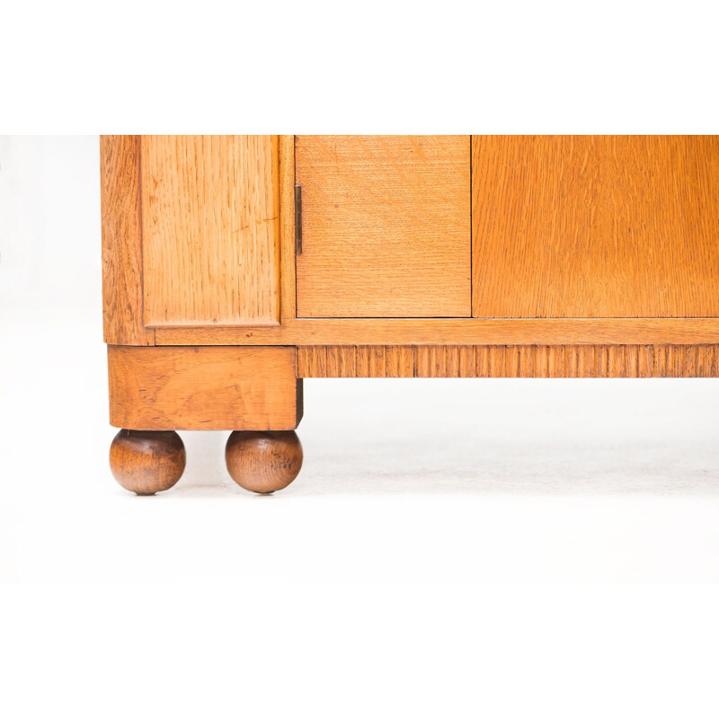 Mid-century Art Deco oakwood cocktail cabinet bar by E Gomme