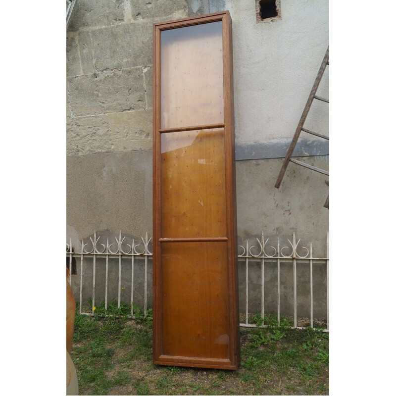 Large wood and glass vintage display cabinet, 1950