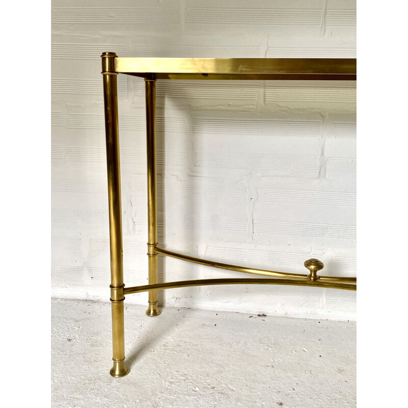 Vintage brass and glass console