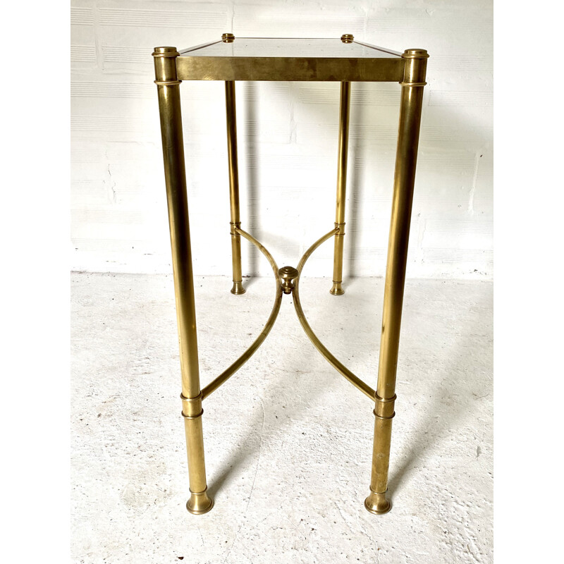 Vintage brass and glass console