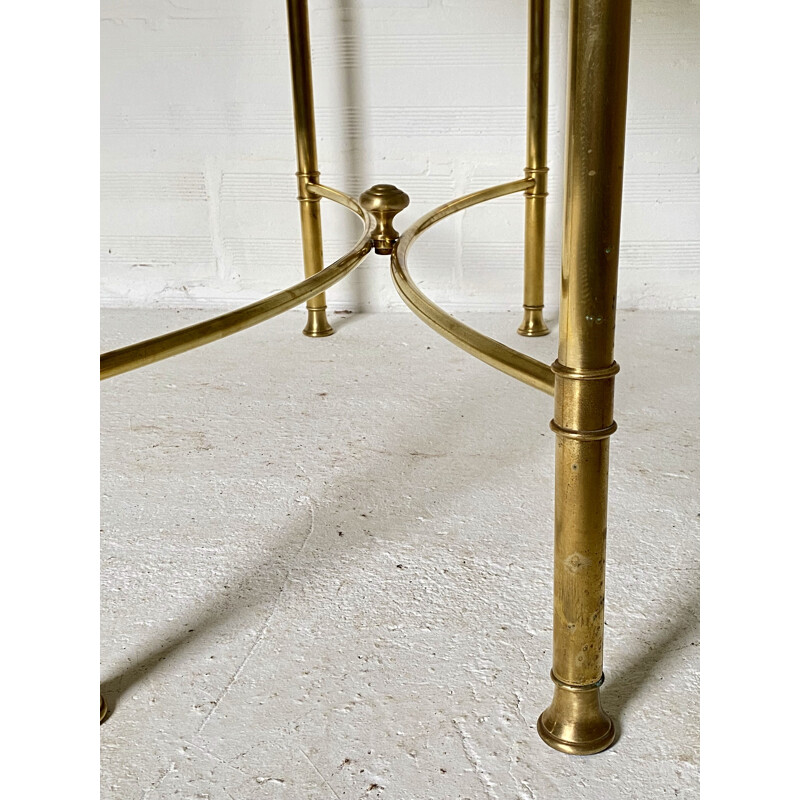 Vintage brass and glass console