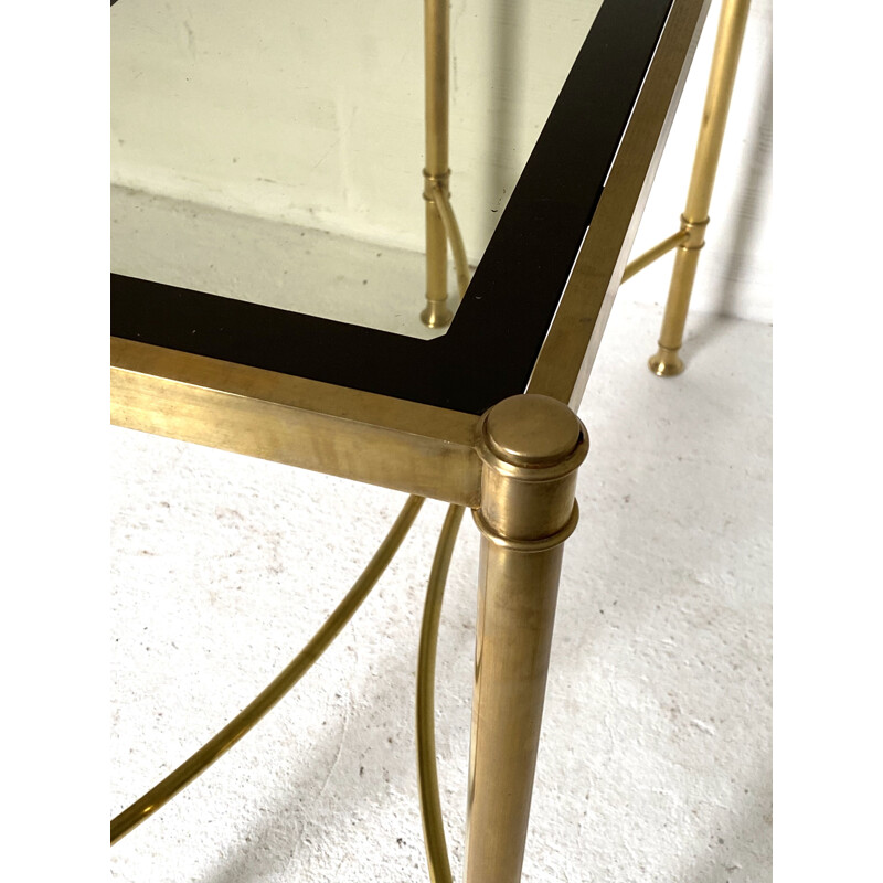 Vintage brass and glass console