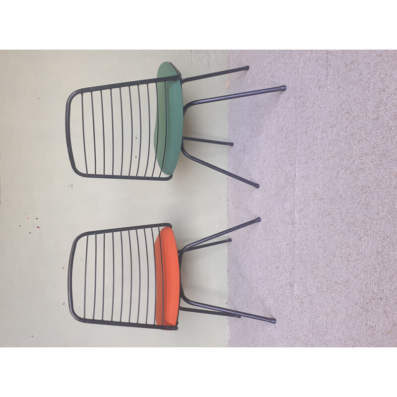 Paire de chaises vintage francaises de Jean Louis Bonant