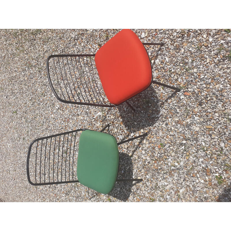 Paire de chaises vintage francaises de Jean Louis Bonant