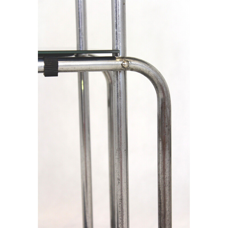 Vintage Bauhaus chromed tubular shelves, 1940s