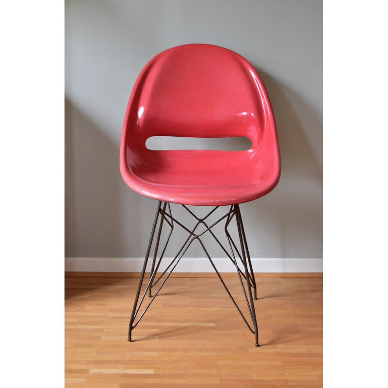 Vintage fibreglass chair by Miroslav Navratil for Vertex, Czechoslovakia 1959s