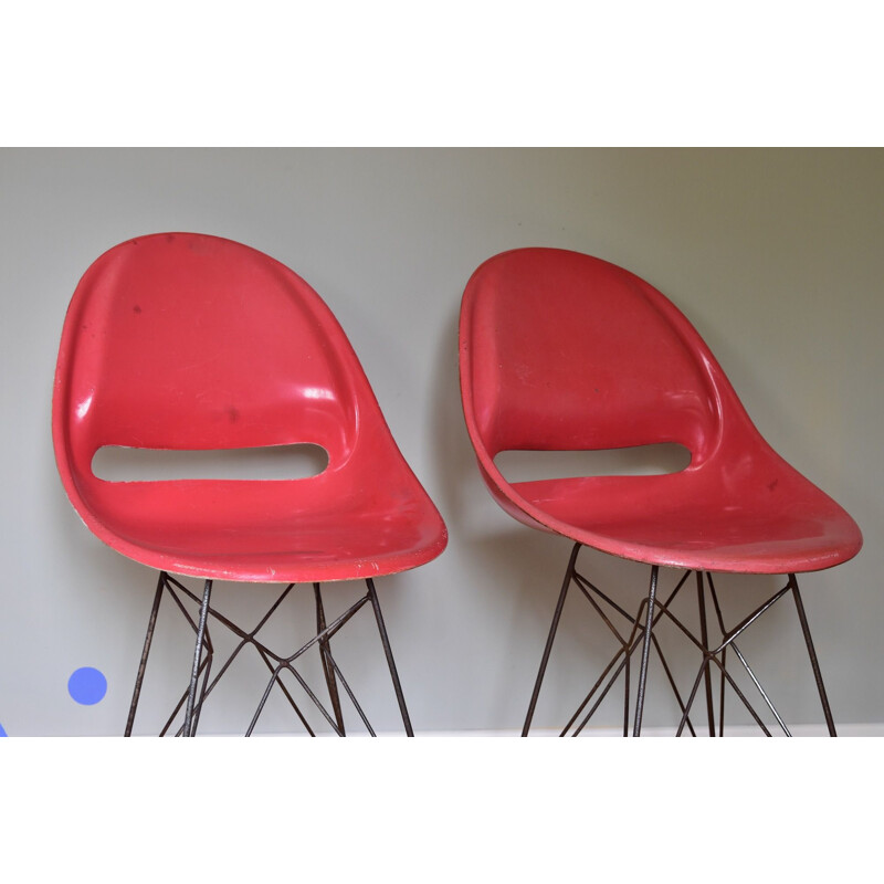 Vintage fibreglass chair by Miroslav Navratil for Vertex, Czechoslovakia 1959s