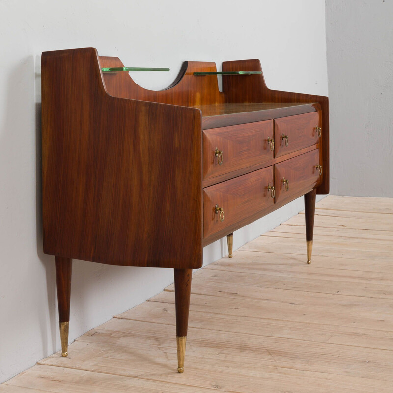 Vintage Italiaans notenhouten dressoir van Paolo Buffa, 1950