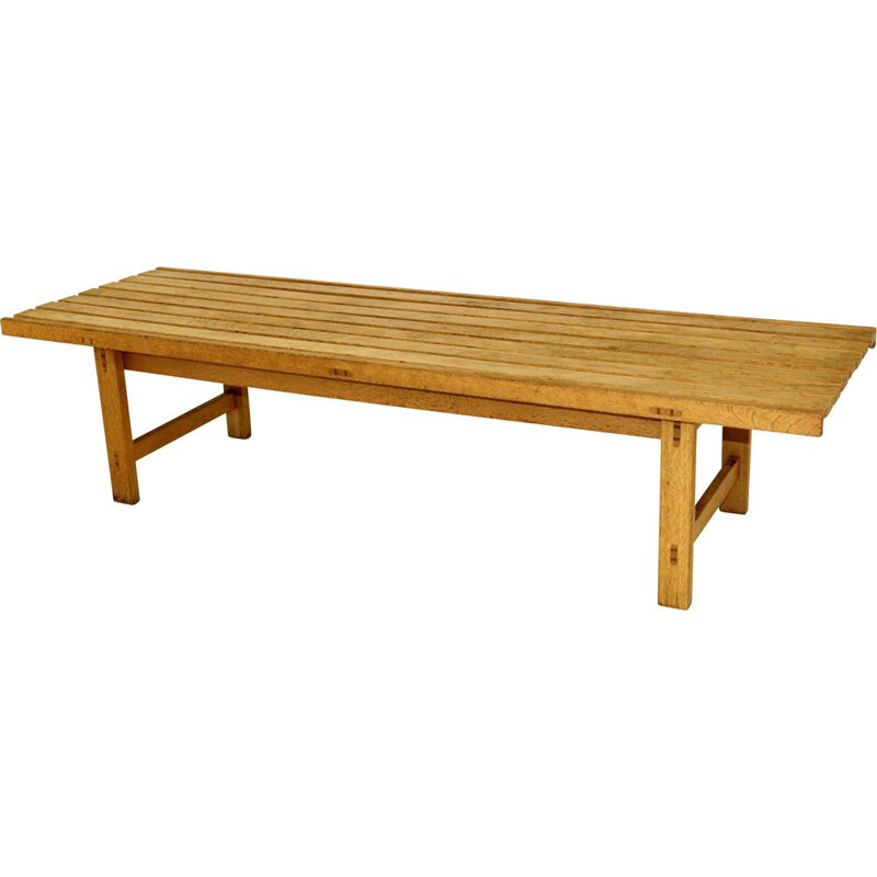 Vintage oakwood bench for Bjärnums, Sweden 1960