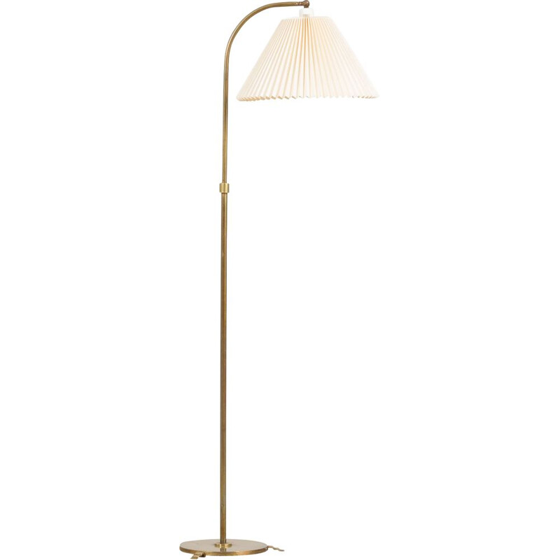Mid-century danish adjustable Le Klint floor lamp in brass, 1960s