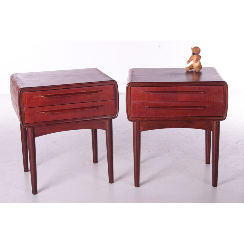 Pair of vintage night stands by Johannes Andersen for c.f.Silkeborg, Denmark 1960s