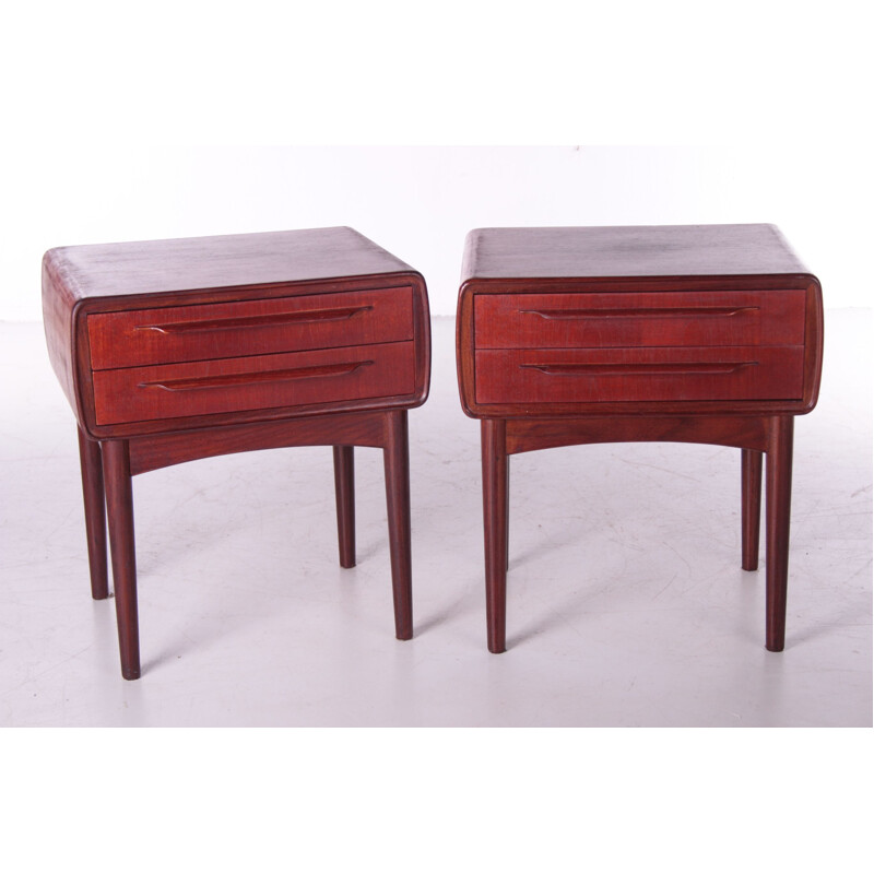 Pair of vintage night stands by Johannes Andersen for c.f.Silkeborg, Denmark 1960s