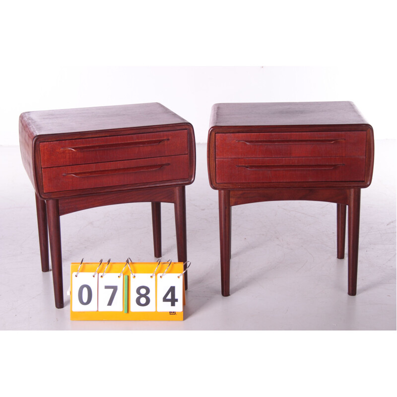Pair of vintage night stands by Johannes Andersen for c.f.Silkeborg, Denmark 1960s