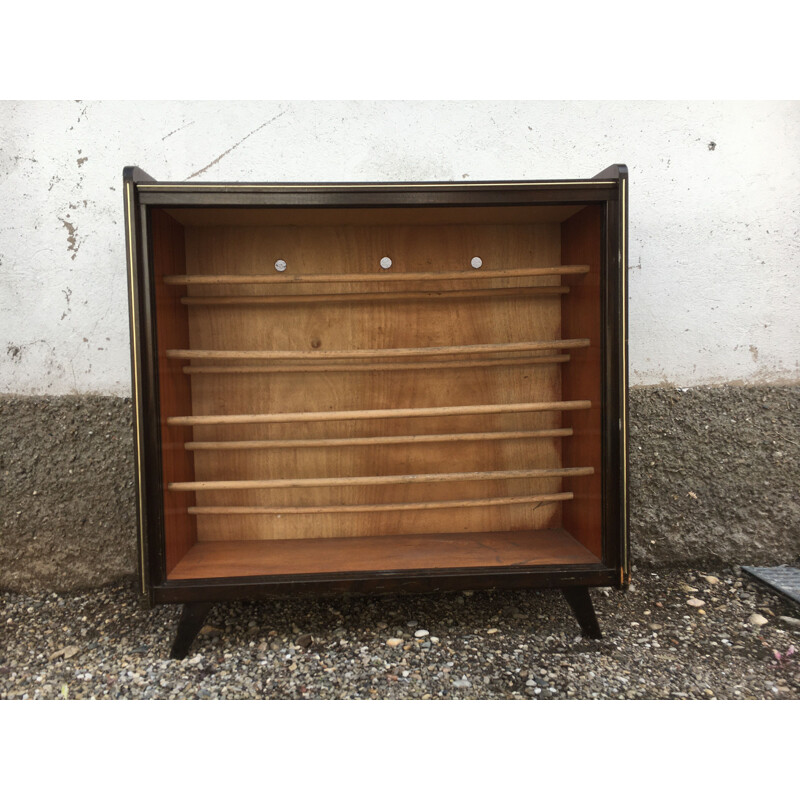 Vintage shoe cabinet with compass legs, 1950-1960