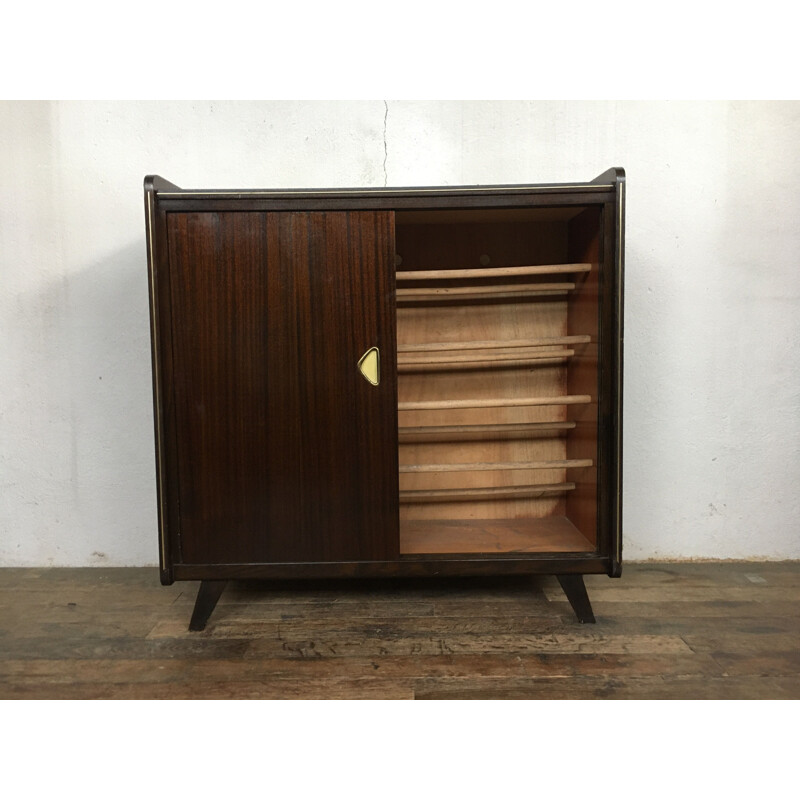 Vintage shoe cabinet with compass legs, 1950-1960