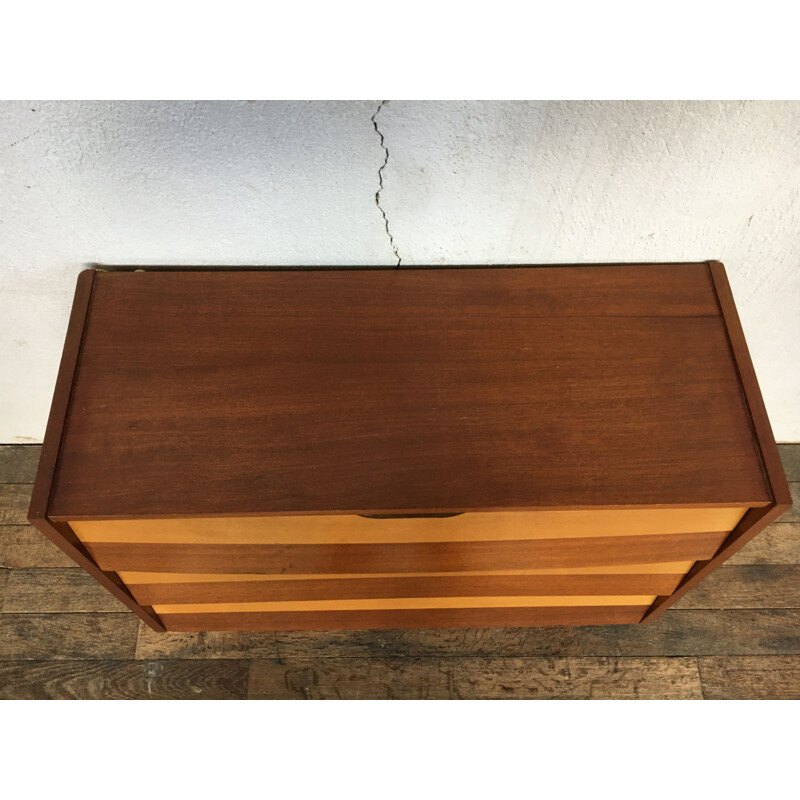 Vintage two-tone shoe cabinet with compass legs, 1950