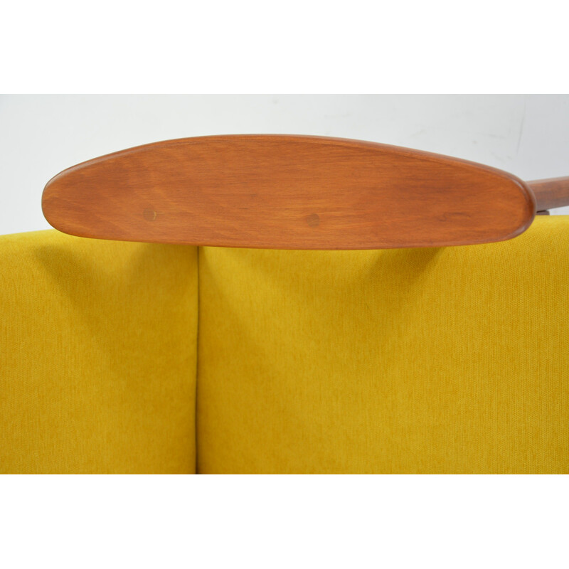 Vintage yellow armchair by Jiroutek, 1960