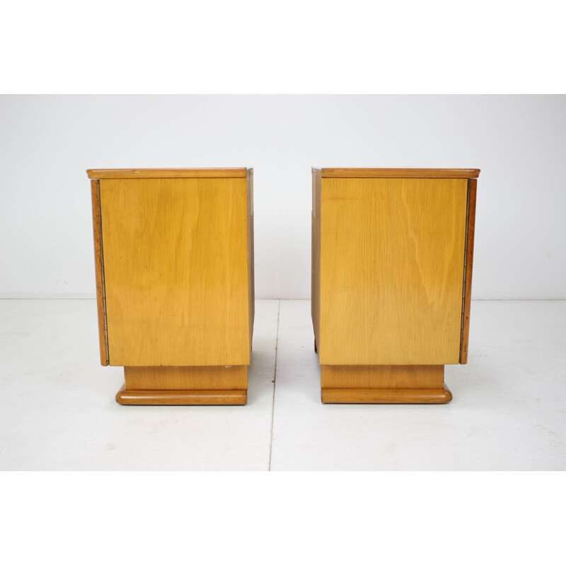 Pair of mid-century night stands by Jindřich Halabala for UP Závody, Czechoslovakia 1950s