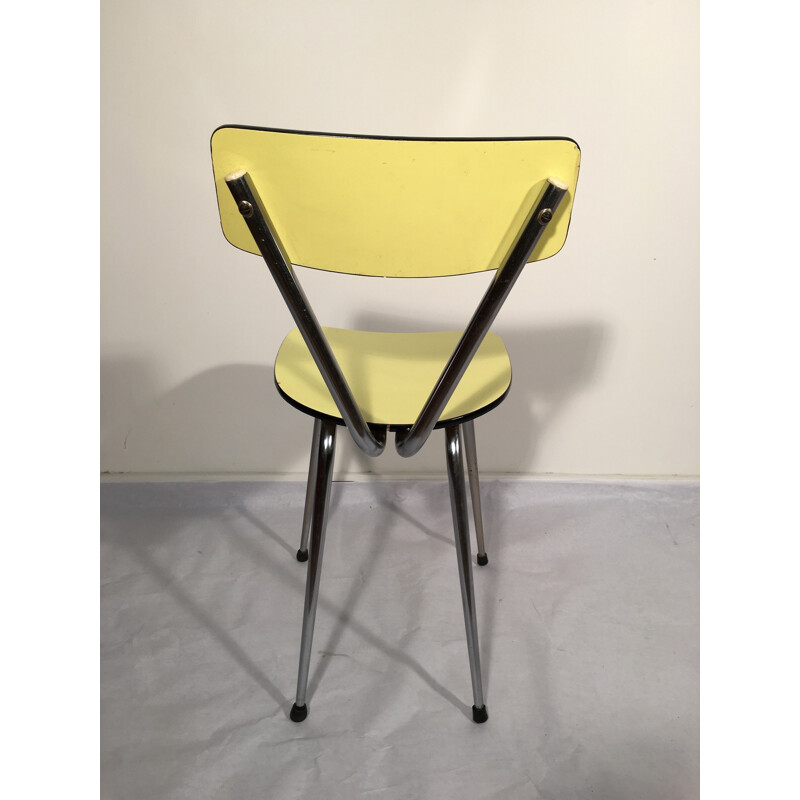 Set of 4 dining chairs in pastel colored formica - 1960s