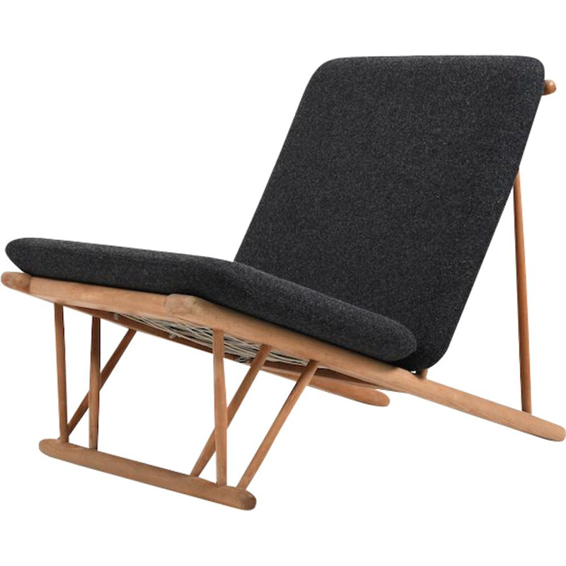 Vintage beukenhouten fauteuil J58 van Poul M.Volther voor FDB Møbler, Denemarken 1954