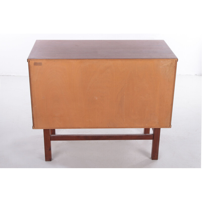 Vintage teak wooden 3 drawers chest of drawers by Nils Jonsson for HJN Møbler, Denmark 1960s