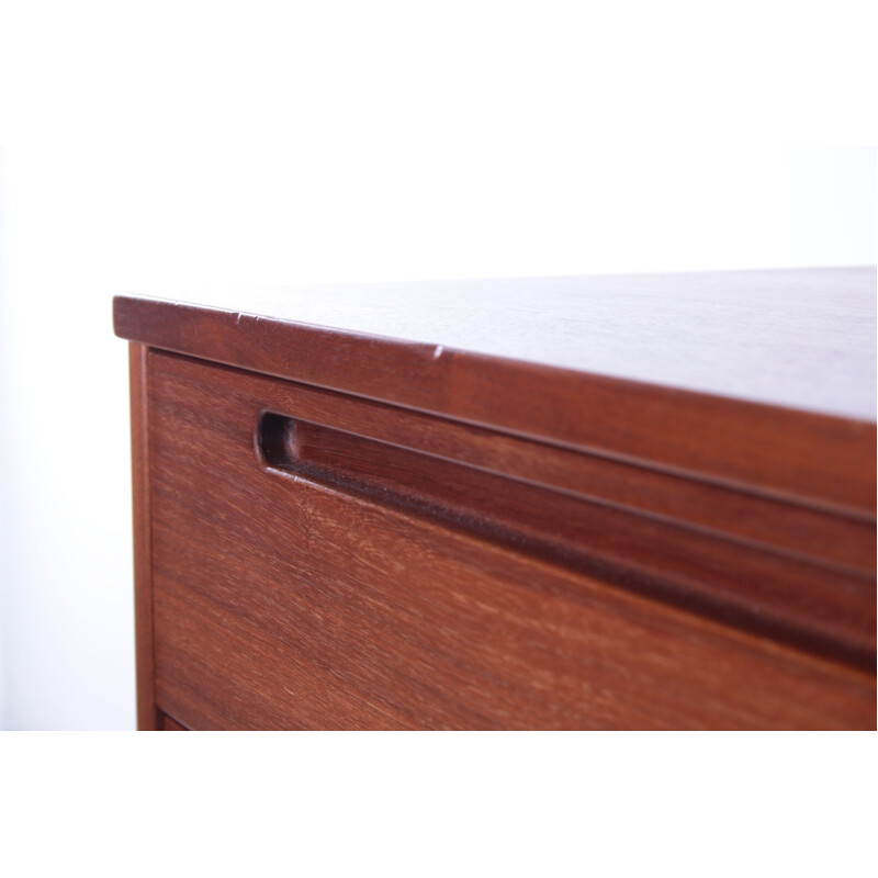 Vintage teak wooden 3 drawers chest of drawers by Nils Jonsson for HJN Møbler, Denmark 1960s