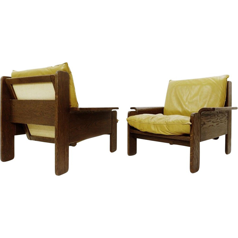 Paire de fauteuils vintage - bois