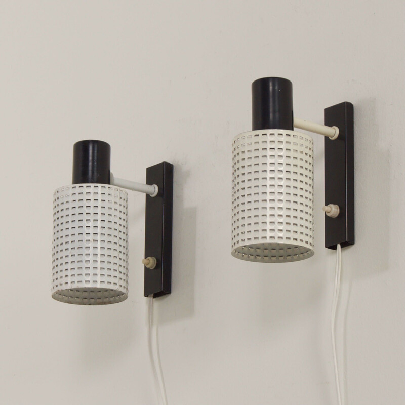 Pair of vintage Fiesta wall lamps by H. Busquet for Hala, 1960s