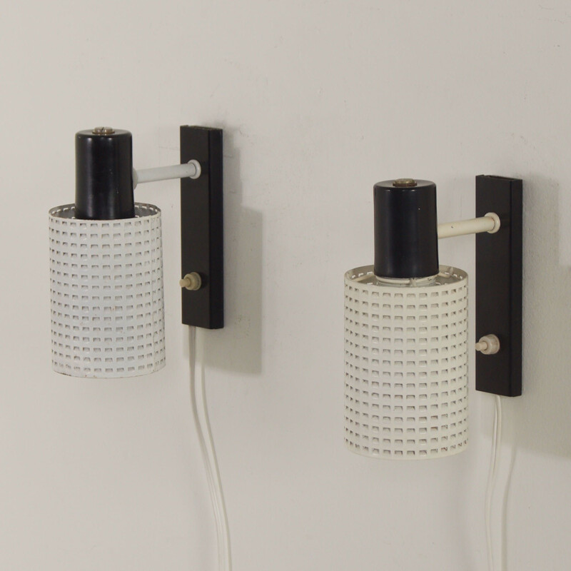 Pair of vintage Fiesta wall lamps by H. Busquet for Hala, 1960s