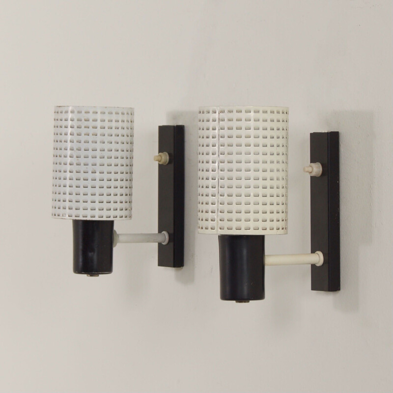 Pair of vintage Fiesta wall lamps by H. Busquet for Hala, 1960s